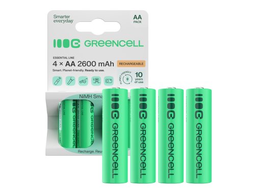 Green Cell επαναφορτιζόμενες μπαταρίες Ni-MH 4x AA HR6 2600mAh