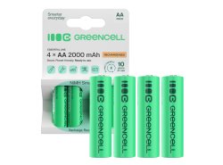 4x AA επαναφορτιζόμενες μπαταρίες Ni-MH HR6 2000 mAh Green Cell