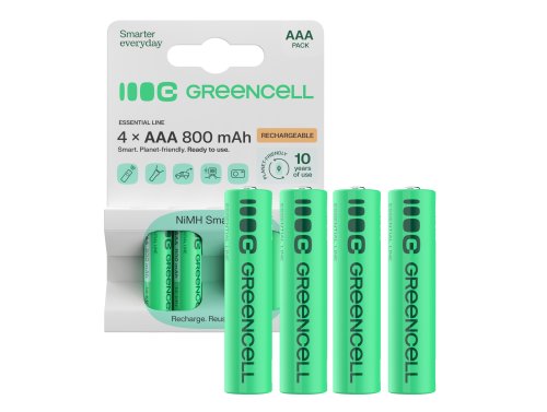 Green Cell επαναφορτιζόμενες μπαταρίες Ni-MH 4x AAA HR03 800mAh
