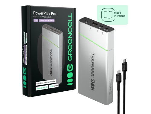 Powerbank Greencell PowerPlay Pro 20800mAh 65W – γρήγορη φόρτιση, PD, Ultra Charge, παραγωγή στην Πολωνία
